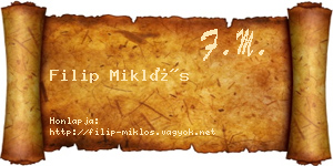 Filip Miklós névjegykártya